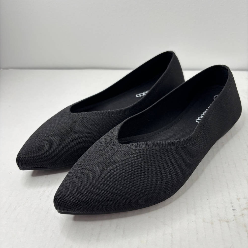 Aprcoco Pointed Toe Stretch Knit Ballet Flats Comfort Shoes Size 8 Black NEW! - Picture 5 of 10